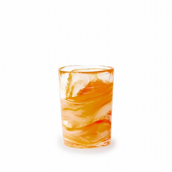 マーブル タンブラー グラス オレンジ