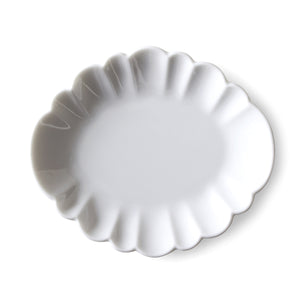 白磁豆皿 浮彫楕円