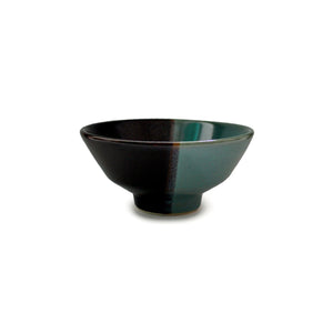 民藝 飯碗 小 染分黒青 Φ11.5×H5.5cm / 益子焼