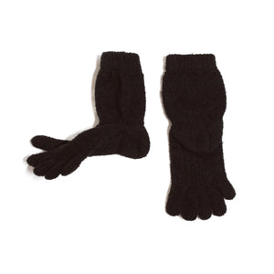 冷えとり靴下 5本指 ブラック / 男女兼用 あったか 裏起毛